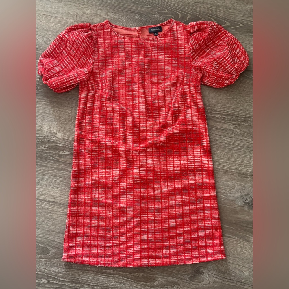 ModCloth Retro-Style Tweed Dress / puffed sleeves - size S